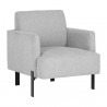 Sunpan Lorilyn Lounge Chair - Belfast Heather Grey - Front Side Angle