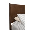 Alpine Furniture Flynn Mid Century Modern California / Standard King Panel Bed, Walnut - Closeup Top Angle