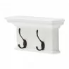 Nova Solo Halifax White Coat Rack - 2 Hook - Front Side Angle - Nova Solo Halifax White Coat Rack - 2 Hook - Front Side Angle