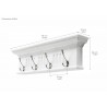 Nova Solo Skansen 4 Hook Coat Rack - Dimension