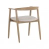 Sunpan Jeremy Dining Armchair in Weathered Oak-Dove Cream - Back Side Angle