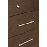 Alpine Furniture Flynn Mid Century Modern 7 Drawer Dresser, Walnut - Closeup Angle