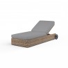 Havana Adjustable Chaise in Canvas Granite w/ Self Welt - Front Side Angle