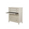 Alpine Furniture Potter 4 Drawer Multifunction Chest w/ Pull Out Tray, White - Front Side Opened Angle