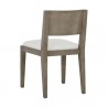 Sunpan Francis Dining Chair in Ash Grey-Linoso Ivory - Back Side Angle