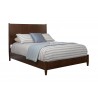 Alpine Furniture Flynn Mid Century Modern California / Standard King Panel Bed, Walnut - Front Side Angle