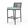 Pietra Counterstool in Dupione Celeste, No Welt - Front Side Angle