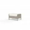 Manhattan Ottoman in Linen Canvas w/ Self Welt - Front Side Angle - Manhattan Ottoman in Linen Canvas w/ Self Welt - Front Side Angle