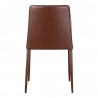 Moe's Home Collection Nora Dining Chair Smoked Cherry Vegan Leather - Set of Two - Back Angle