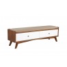 Alpine Furniture Flynn Bench, Acorn/White - Front Side Angle