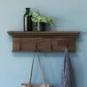 Solid Teak Four - Hook Coat Rack - Solid Teak Four - Hook Coat Rack