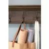 Solid Teak Four - Hook Coat Rack - Close-up - Solid Teak Four - Hook Coat Rack - Close-up
