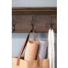 Solid Teak Six - Hook Coat Rack - Close-Up - Solid Teak Six - Hook Coat Rack - Close-Up