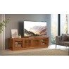 Furnitech 82" Contemporary Rustic TV Stand Media Console for Flat Screen and Audio Video Installations in American Red Oak with a Matte Honey Finish - Lifestyle