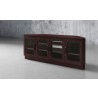 Furnitech 60" Contemporary Corner TV Stand Media Console for Flat Screen and Audio Video Installations in a Wenge Finish - Front Side Angle