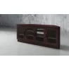 Furnitech 60" Contemporary Corner TV Stand Media Console for Flat Screen and Audio Video Installations in a Wenge Finish - Front Side Angle - Furnitech 60" Contemporary Corner TV Stand Media Console for Flat Screen and Audio Video Installations in a Wenge Finish - Front Side Angle