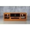 Furnitech 70" Contemporary TV Stand Media Console for Flat Screen and Audio Video Installations in a Light Cherry Finish - Front Angle - Furnitech 70" Contemporary TV Stand Media Console for Flat Screen and Audio Video Installations in a Light Cherry Finish - Front Angle