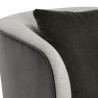 Sunpan Garry Lounge Chair - San Remo Winter Cloud / Diamond Mummy - Closeup Top Angle