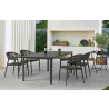 Whiteline Modern Living Leyla Indoor/Outdoor Dining Armchair In Aluminium In Gray - Lifestyle 2