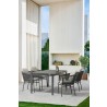 Whiteline Modern Living Lynn Outdoor Dining Armchair In Aluminum Powder-Coated Finish - Lifestyle
