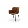 Dining Armchair in Brown- side view 2 - Dining Armchair in Brown- side view 2