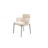 Dining Armchair in Taupe- side view 1