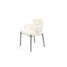 Dining Armchair in White- side view 1