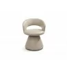 Portofino Swivel Dining Armchair in Light Gray- front view - Portofino Swivel Dining Armchair in Light Gray- front view