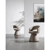 Portofino Swivel Dining Armchair in Light Gray- Lifestyle 1