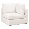 Essentials For Living Daley Modular Corner Chair - Performance Textured Cream Linen, Espresso - Front Side Angle