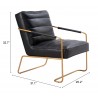 Zuo Modern Dallas Accent Chair Vintage - Seat Dimension