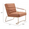 Zuo Modern Dallas Accent Chair Vintage Brown - Seat Dimension