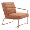 Zuo Modern Dallas Accent Chair Vintage Brown - Angled View
