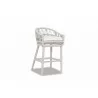 Dana Rope Bar Stool With Cushion in Linen Canvas - Front Side View - Dana Rope Bar Stool With Cushion in Linen Canvas - Front Side View