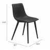 Daniel Dining Chair in Vintage Black - Seat Dimensions - Daniel Dining Chair in Vintage Black - Seat Dimensions