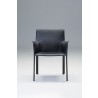 Fleur Arm Chair Black Full Leather Wrap - Front