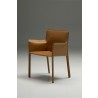Fleur Arm Chair Caramel Full Leather Wrap - Angled 