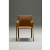 Fleur Arm Chair Caramel Full Leather Wrap - Front
