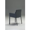 Fleur Arm Chair Grey Full Leather Wrap - Back Angled
