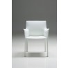 Fleur Arm Chair White Full Leather Wrap - Front