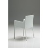 Fleur Arm Chair White Full Leather Wrap - Back Angled