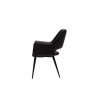 Stratford Arm Chair Black Leatherette with Black Metal Frame - Side