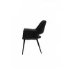 Stratford Arm Chair Black Leatherette with Black Metal Frame - Side - Stratford Arm Chair Black Leatherette with Black Metal Frame - Side