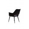 Stratford Arm Chair Black Leatherette with Black Metal Frame - Back Angle