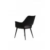 Stratford Arm Chair Black Leatherette with Black Metal Frame - Back Angle - Stratford Arm Chair Black Leatherette with Black Metal Frame - Back Angle