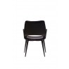 Stratford Arm Chair Black Leatherette with Black Metal Frame - Front