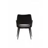 Stratford Arm Chair Black Leatherette with Black Metal Frame - Front - Stratford Arm Chair Black Leatherette with Black Metal Frame - Front