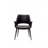 Stratford Arm Chair Black Leatherette with Black Metal Frame - Stratford Arm Chair Black Leatherette with Black Metal Frame