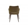 Arm Chair Brown Vintage Leatherette with Walnut Finish Steel Frame - Back