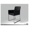 Tate Arm Chair Black Leatherette with Brushed Stainless Steel